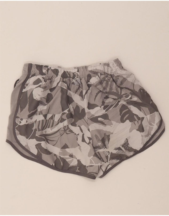 NIKE Womens Dri Fit Abstract Pattern Sport Shorts UK 12 Medium Grey Vintage Nike and Second-Hand Nike from Messina Hembry 
