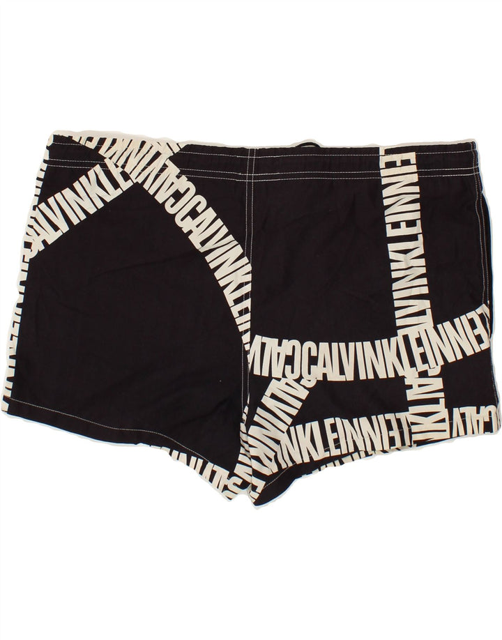CALVIN KLEIN Herren Badeshorts mit Grafik, mittelschwarz, Polyester