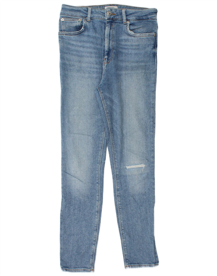 Zara Damen Distressed Skinny Jeans EU 38 Small W28 L27 Blau