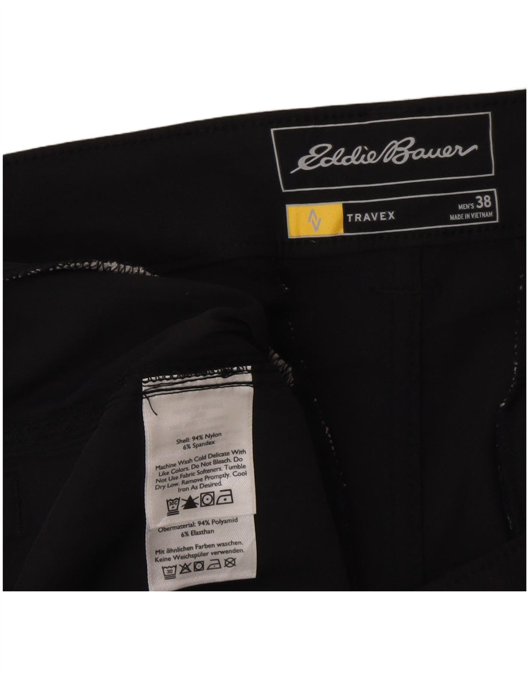 Eddie Bauer Herren Chino Shorts W38 XL Schwarz Nylon