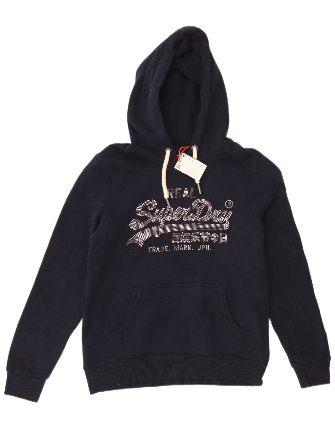 SUPERDRY Damen-Kapuzenpullover mit Grafik, UK 12, mittelmarineblau, Baumwolle