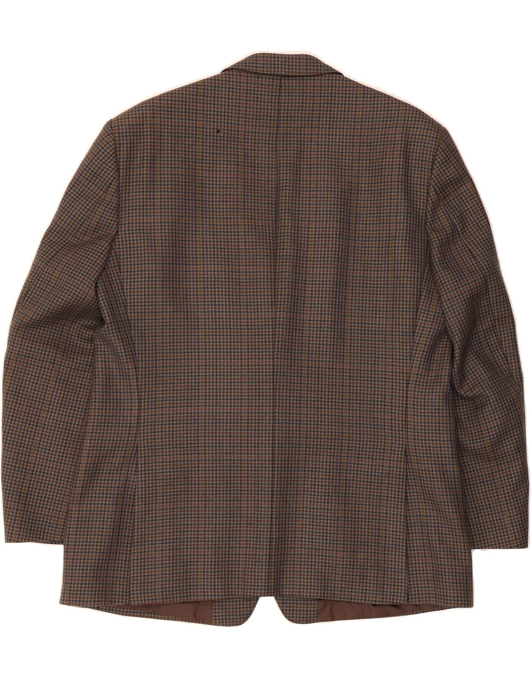 WELLINGTON Mens 2 Button Blazer Jacket UK 44 2XL Brown Houndstooth Vintage Wellington and Second-Hand Wellington from Messina Hembry 