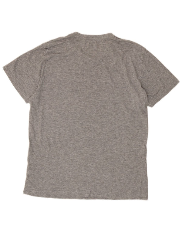 Penguin Mens Graphic T-Shirt Top Large Grey Flecked Cotton