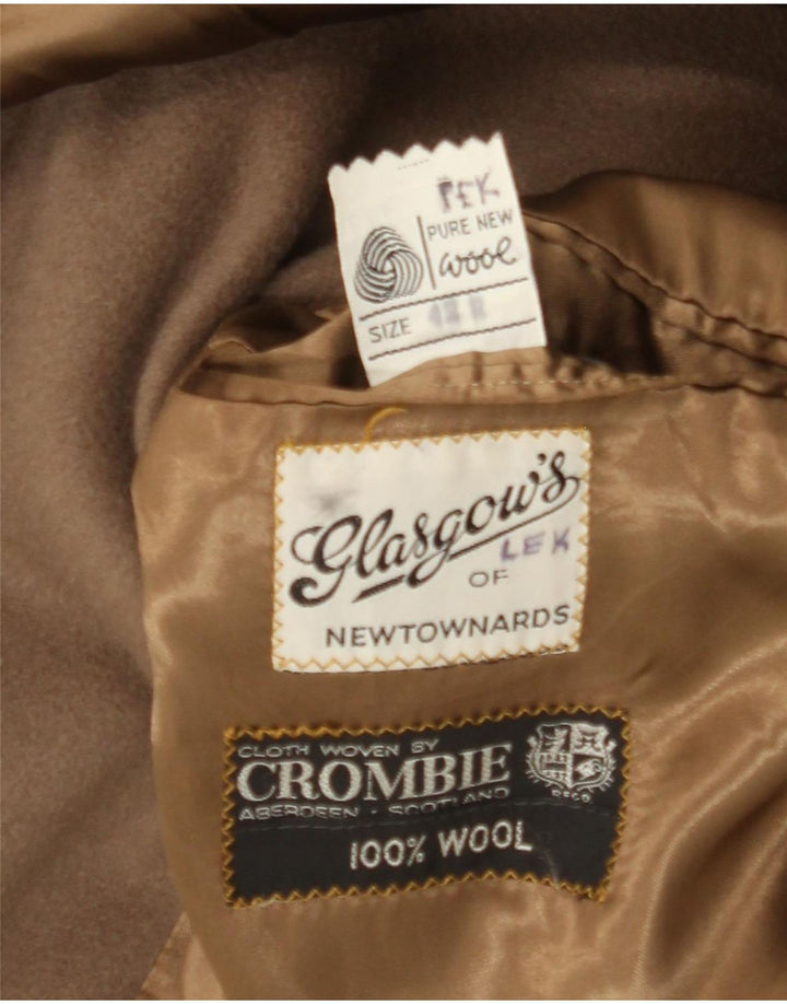 Dack's Herren-Militär-Zweireihermantel UK 42 XL Braune Schurwolle