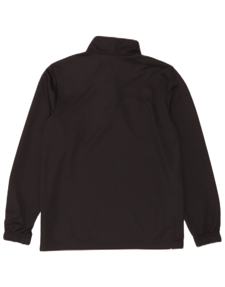 Adidas Jungen Climalite Zip Neck Top Langarm 11-12 Jahre Schwarzes Polyester