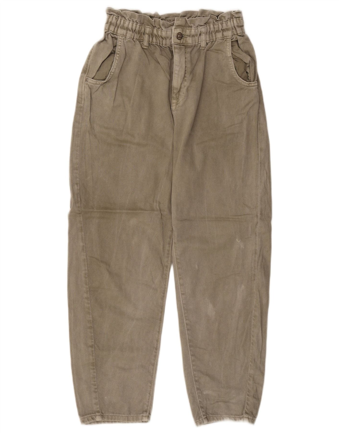 Zara Damen Tapered Jeans EU 38 Small W28 L25 Beige