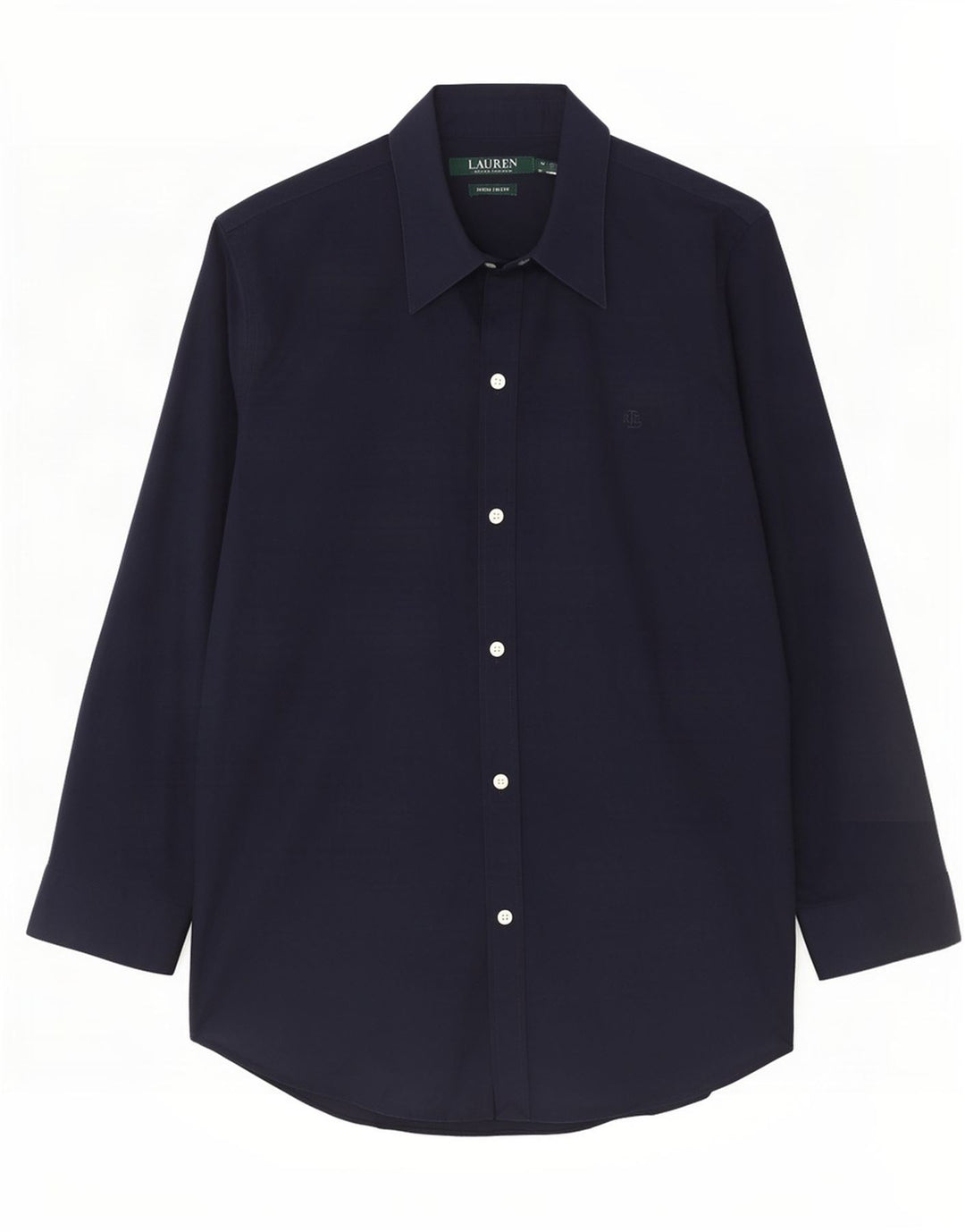 Ralph Lauren Damen-Hemd UK 14 aus mittelblauer Baumwolle in Marineblau
