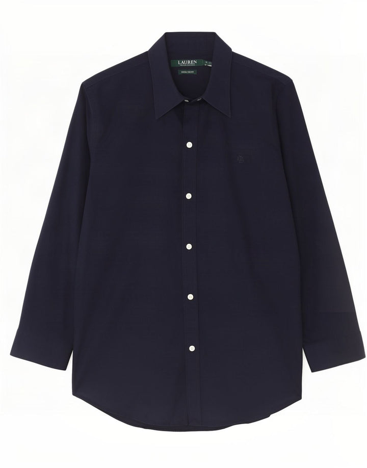 Ralph Lauren Damen-Hemd UK 14 aus mittelblauer Baumwolle in Marineblau