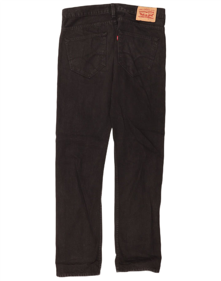 Levi's Herren 504 Straight Jeans W34 L34 Schwarze Baumwolle
