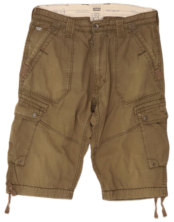 LEVI'S Herren Cargo-Bermudashorts W34, große Khaki-Baumwolle