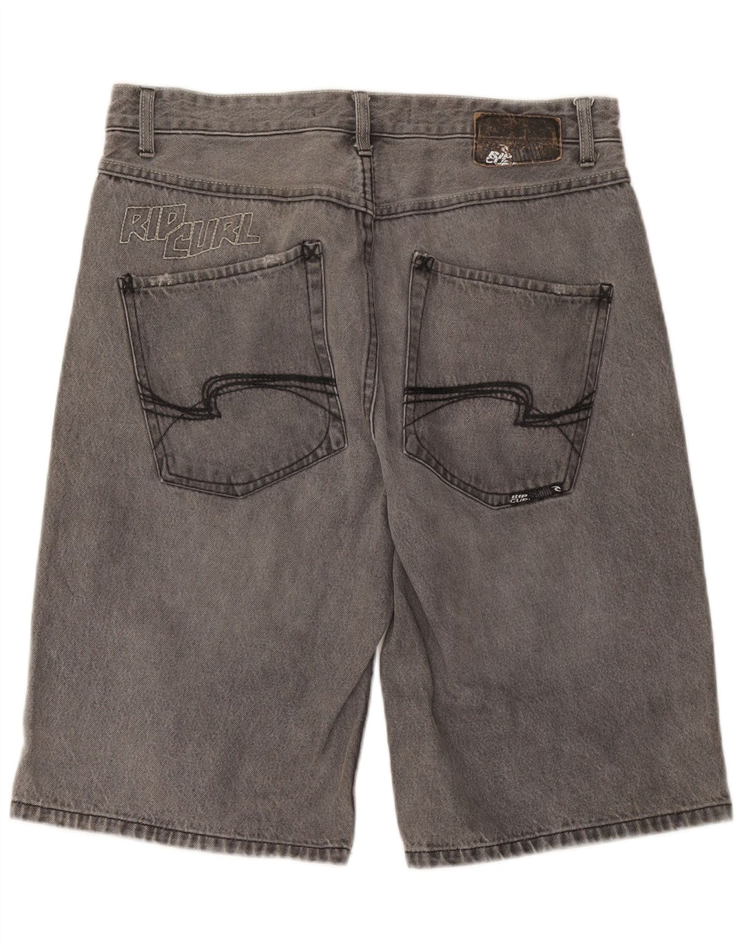 Rip Curl Herren Graphic Denim Shorts W36 Große graue Baumwolle