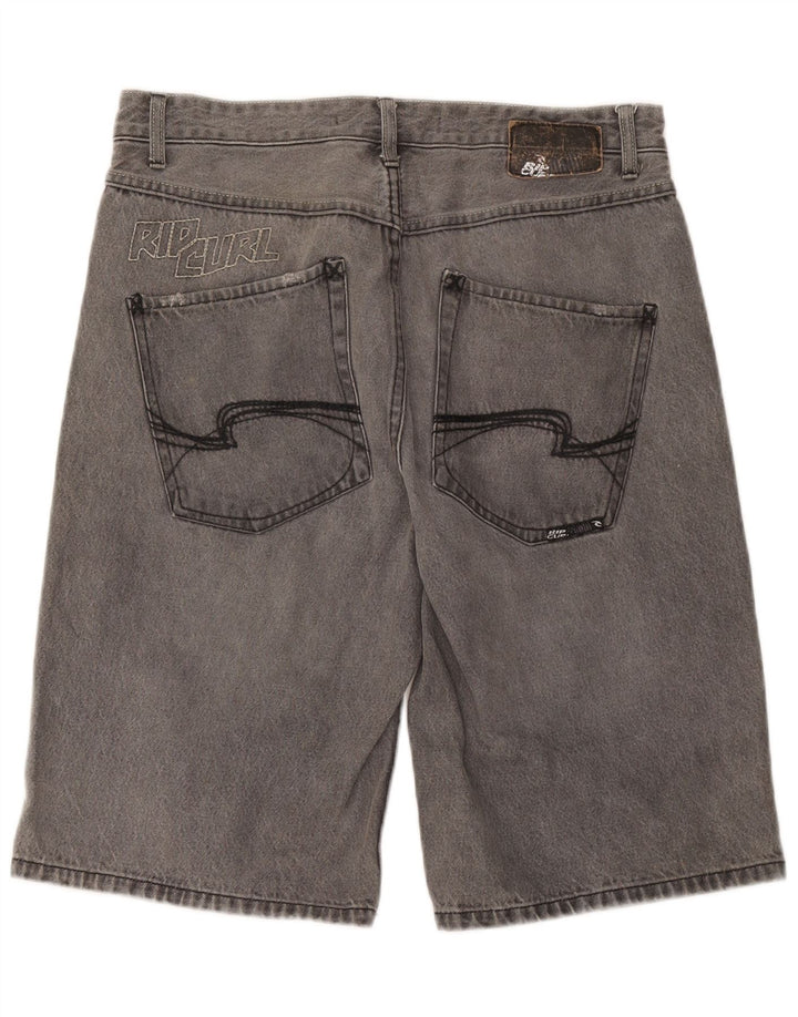 Rip Curl Herren Graphic Denim Shorts W36 Große graue Baumwolle
