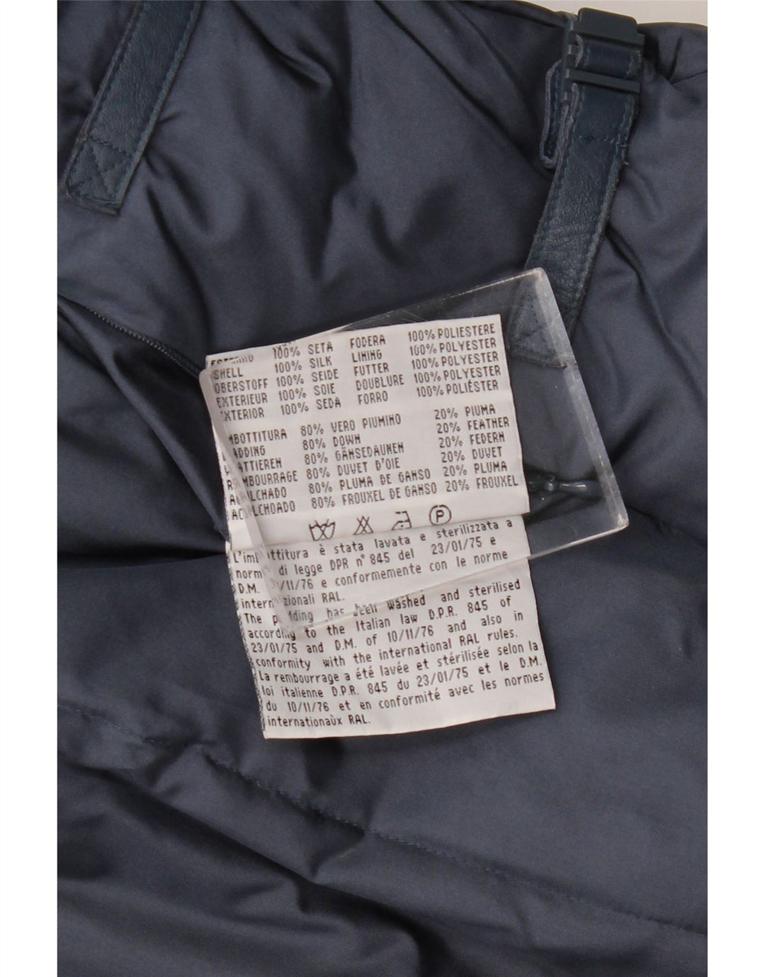 Blunauta Damen Wattierte Jacke UK 16 Large Marineblaue Seide