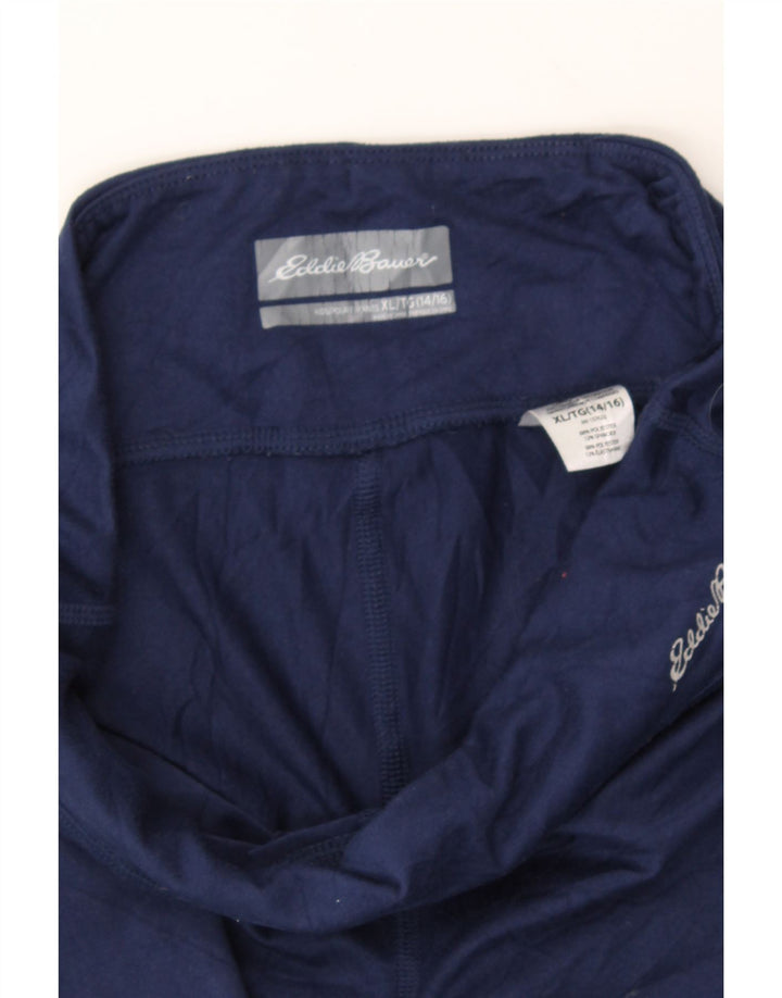 EDDIE BAUER Girls Leggings 14-15 Years XL Navy Blue Polyester Vintage Eddie Bauer and Second-Hand Eddie Bauer from Messina Hembry 