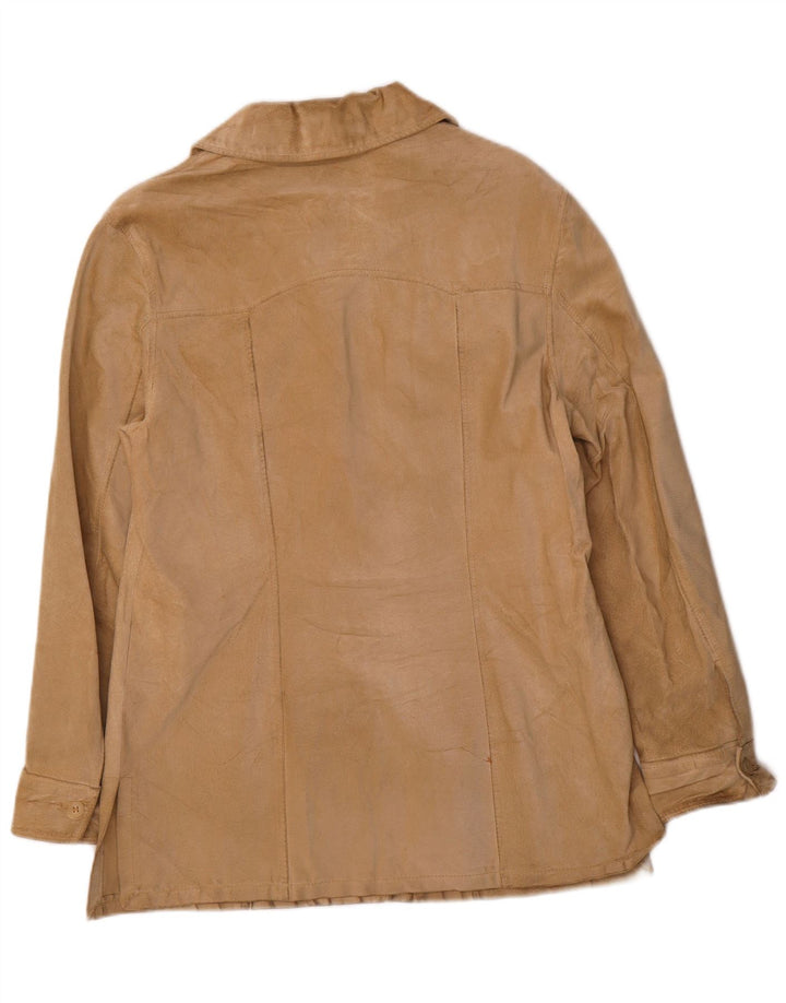 i Blues Damen Wildlederjacke UK 16 Large Beige Leder