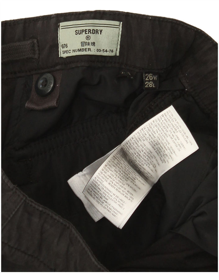 Superdry Damen Gerade Cargohose W26 L25 Schwarz Baumwolle