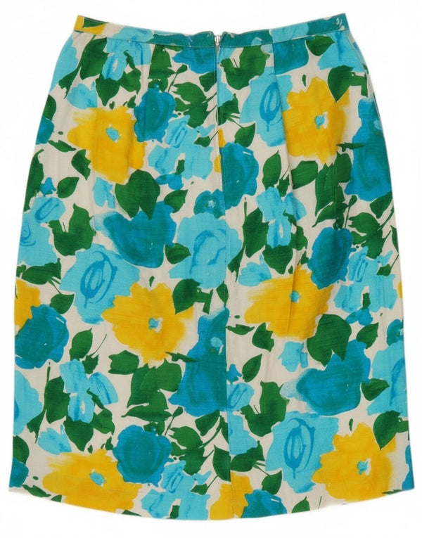 Pierre Cardin Damen Bleistiftrock EU 40 Medium W28 Blau geblümt