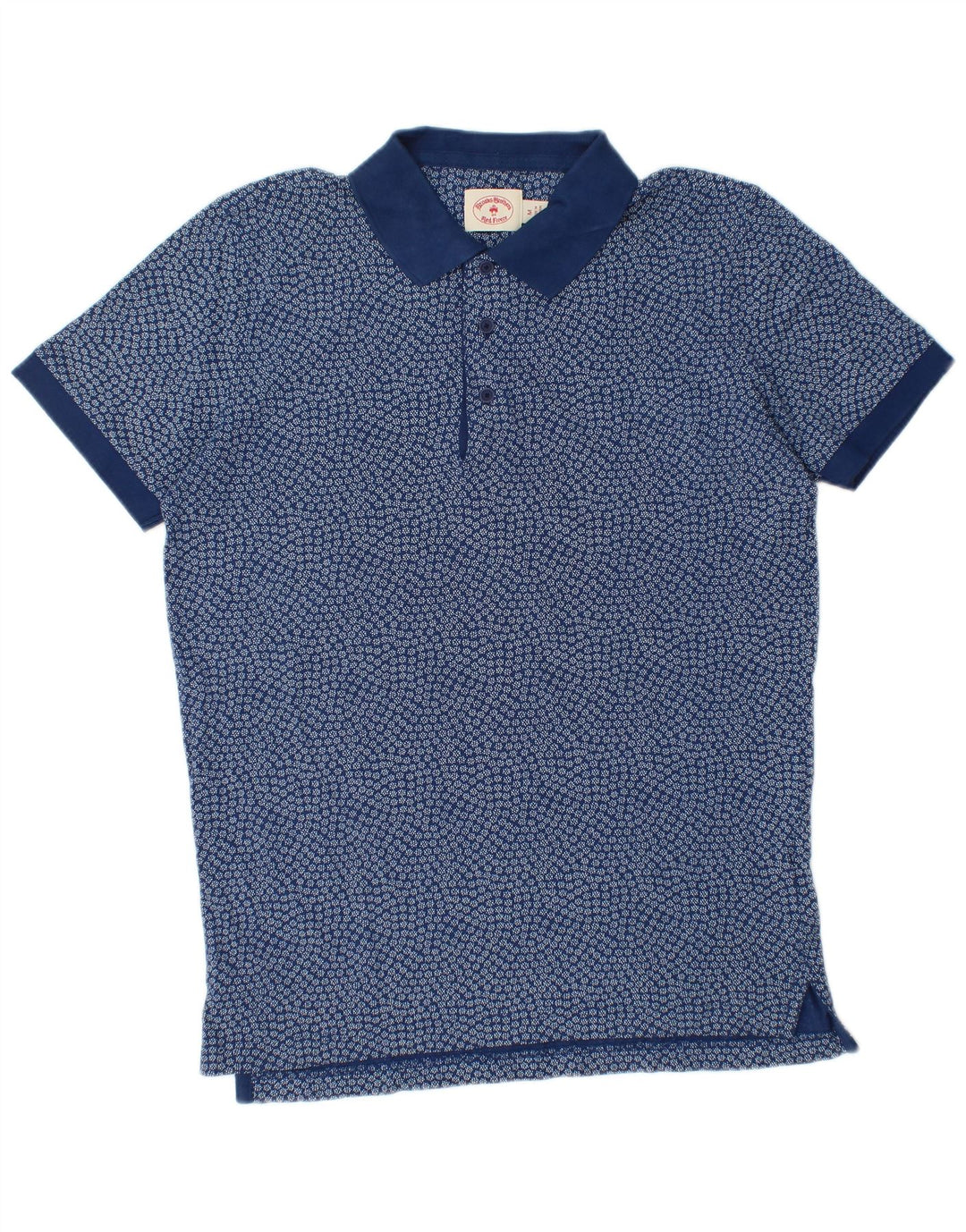 Brooks Brothers Herren-Poloshirt aus mittelblauer Baumwolle mit Blumenmuster
