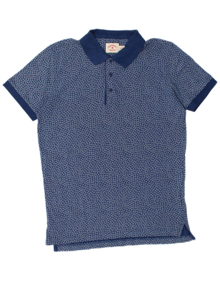 Brooks Brothers Herren-Poloshirt aus mittelblauer Baumwolle mit Blumenmuster
