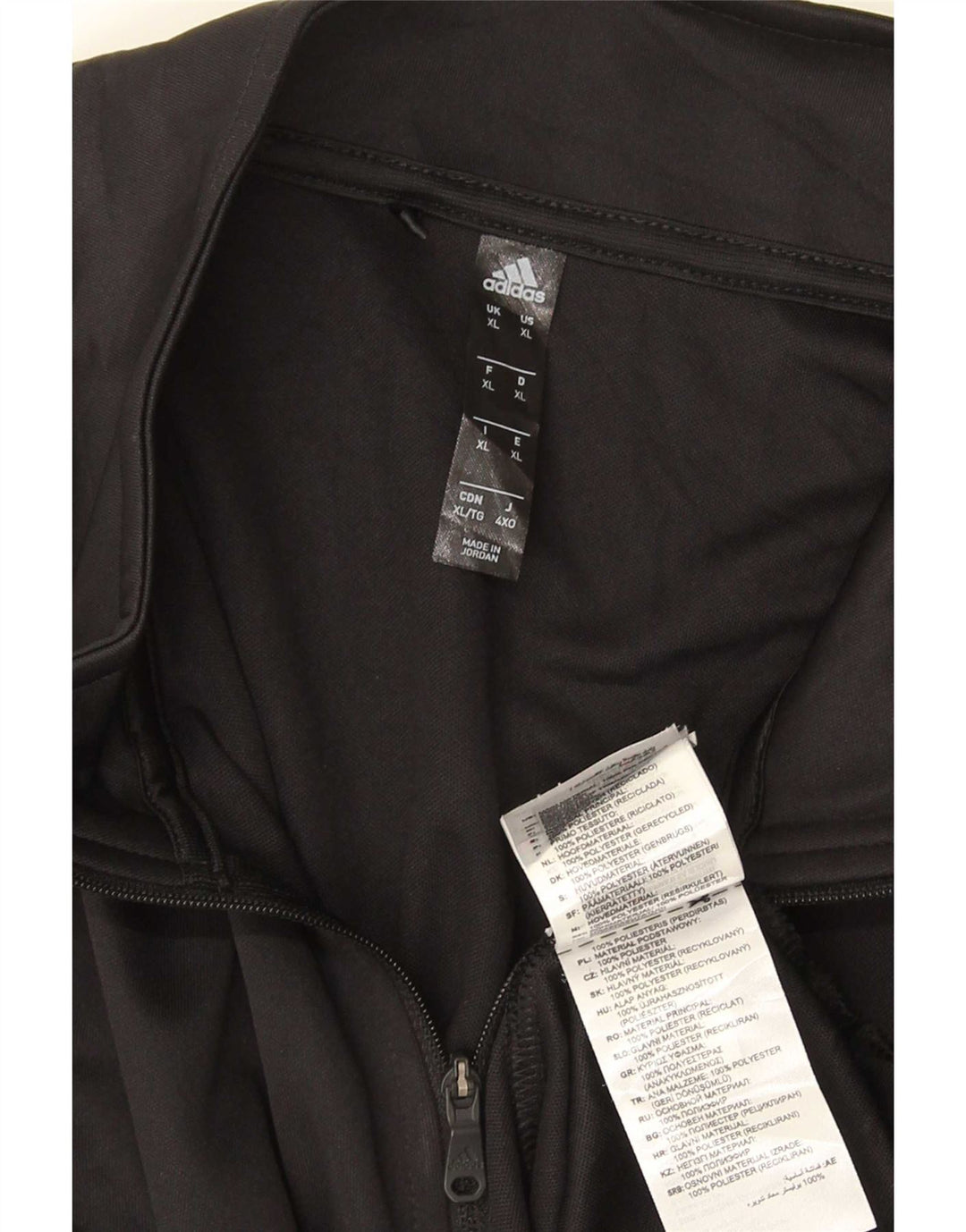 Adidas Herren Zip Neck Top Langarm XL Schwarz Polyester
