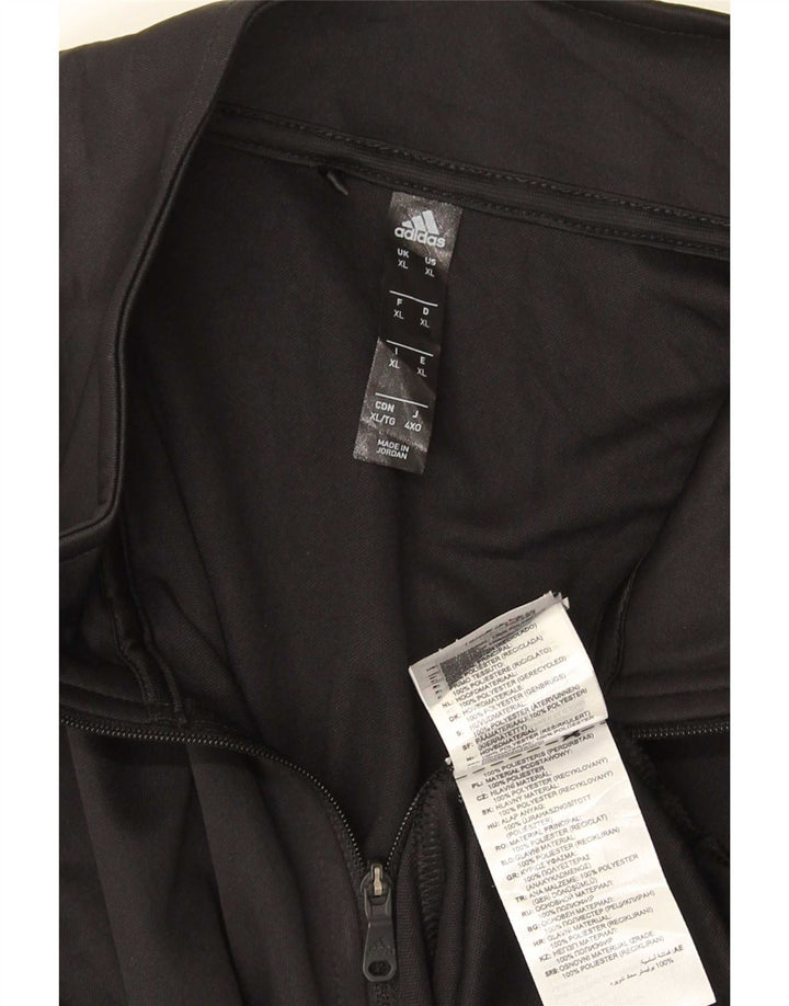 Adidas Herren Zip Neck Top Langarm XL Schwarz Polyester