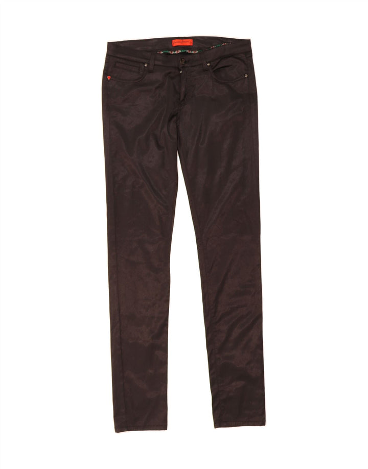 FIORUCCI Womens Slim Casual Trousers W31 L33 Black Cotton Vintage Fiorucci and Second-Hand Fiorucci from Messina Hembry 