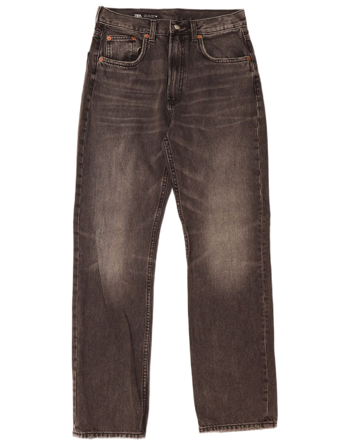 Zara Damen Straight Jeans EU 38 Small W29 L30 Graue Baumwolle