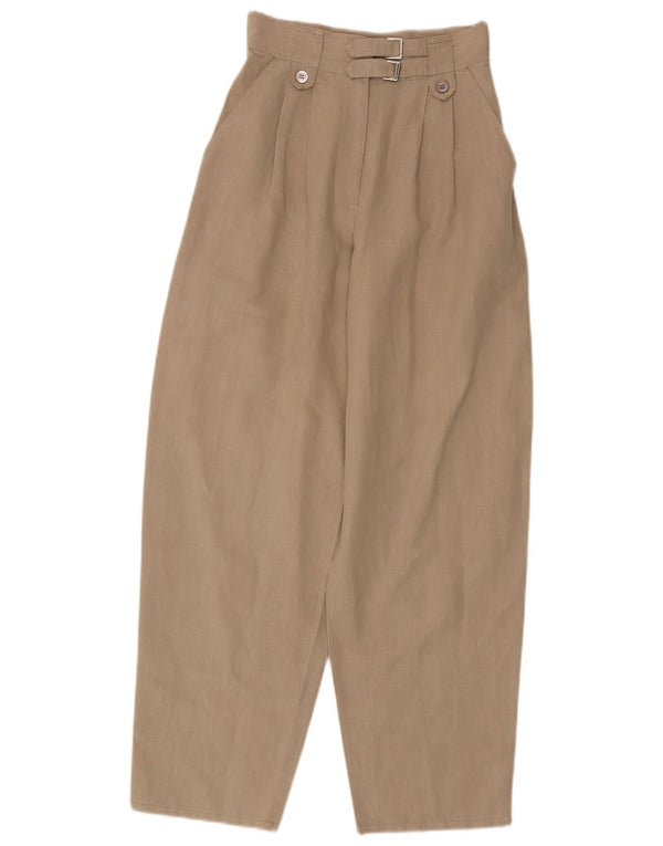 Vintage Damen High Waist Freizeithose EU 36 Small W24 L28 Beige