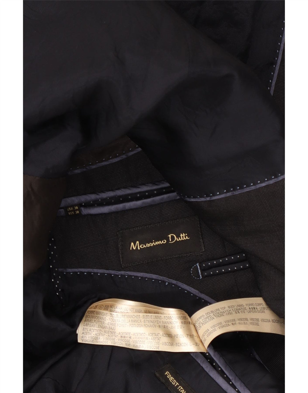 Massimo Dutti Herren-Blazer mit 2 Knöpfen, EU 48, mittelgraues Acetat