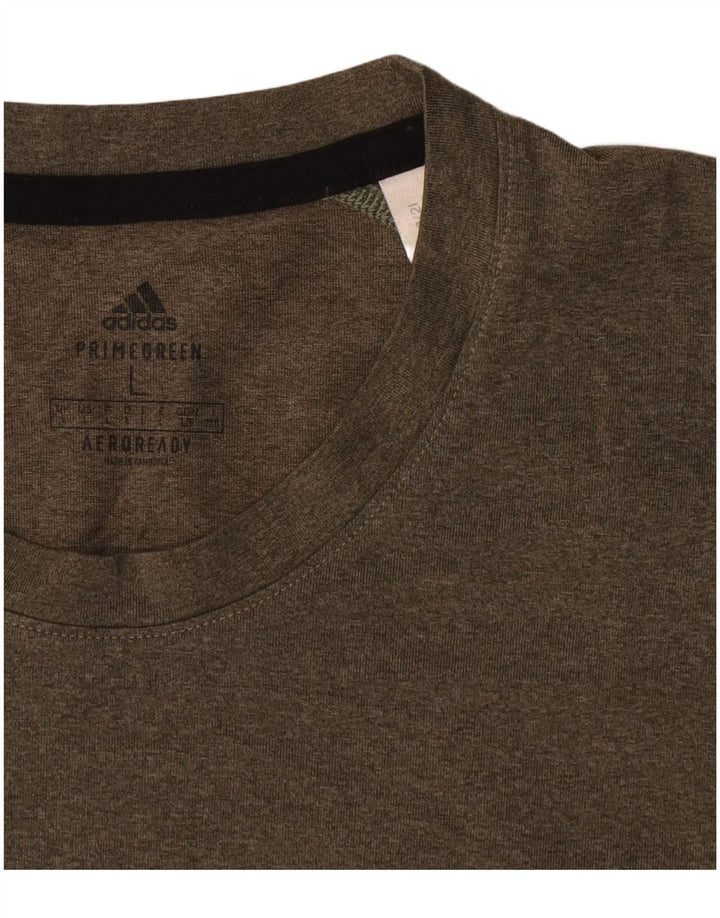 Adidas Herren Aeroready T-Shirt Top Large Khaki Polyester