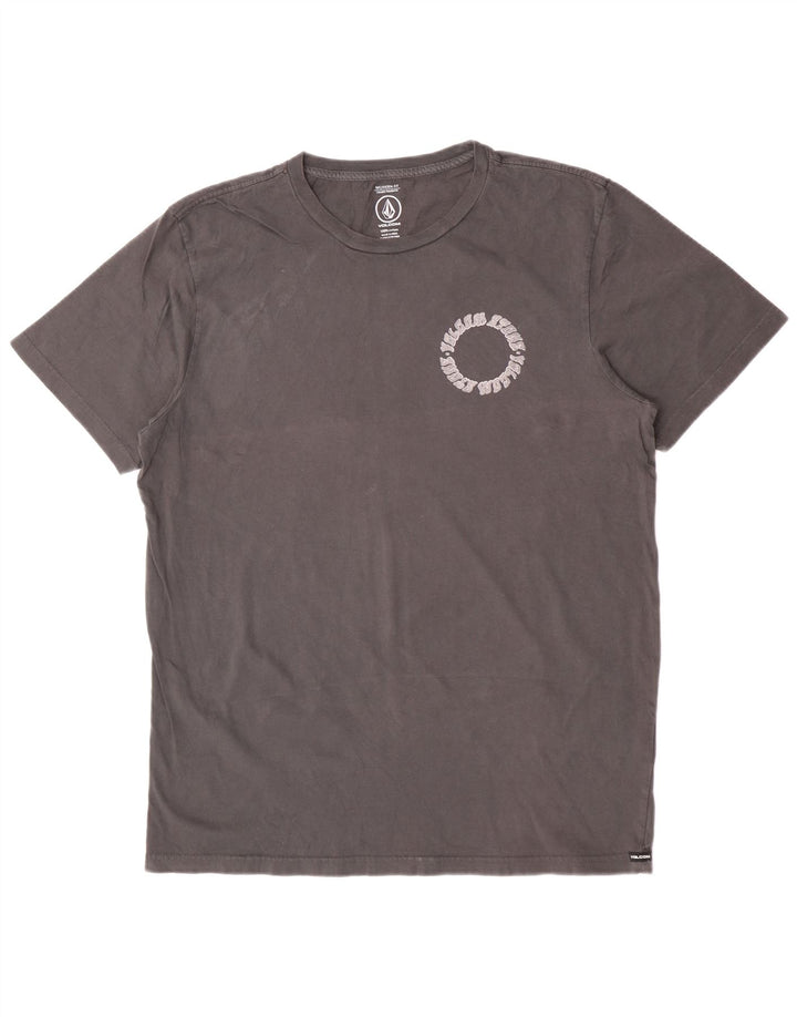 Volcom Herren Modern Fit Graphic T-Shirt Top Large Grau Baumwolle