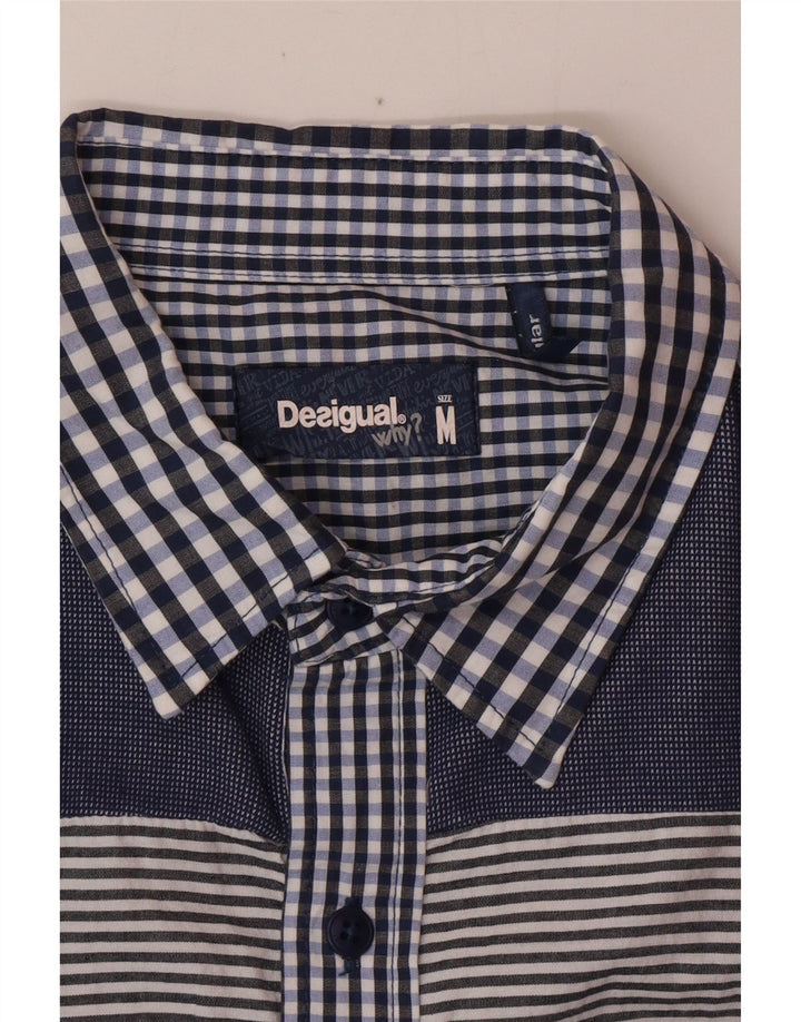 DESIGUAL Damen Hemd UK 14 Mittelblaues Gingham