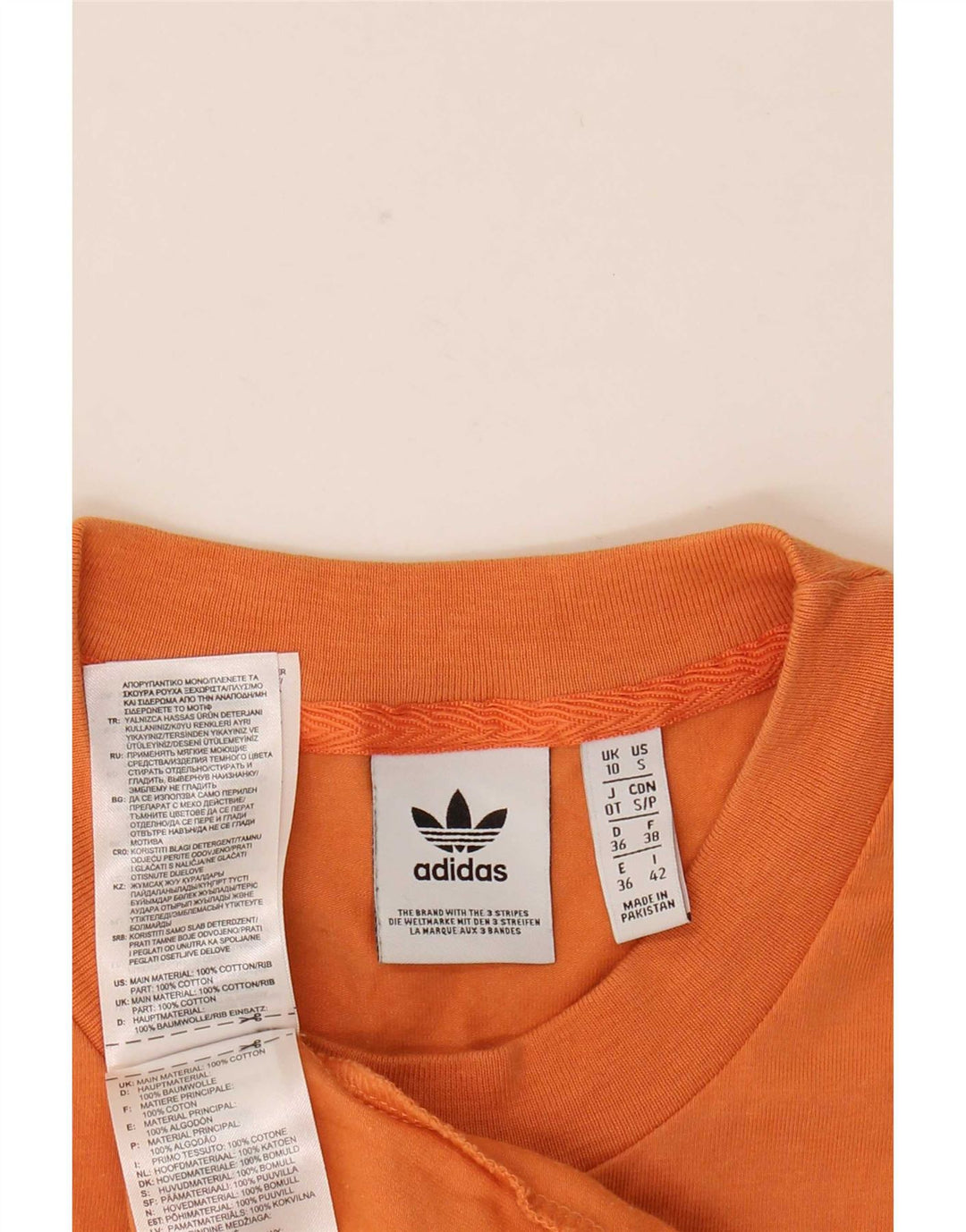 Adidas Damen Weste Top UK 10 Small Orange Baumwolle
