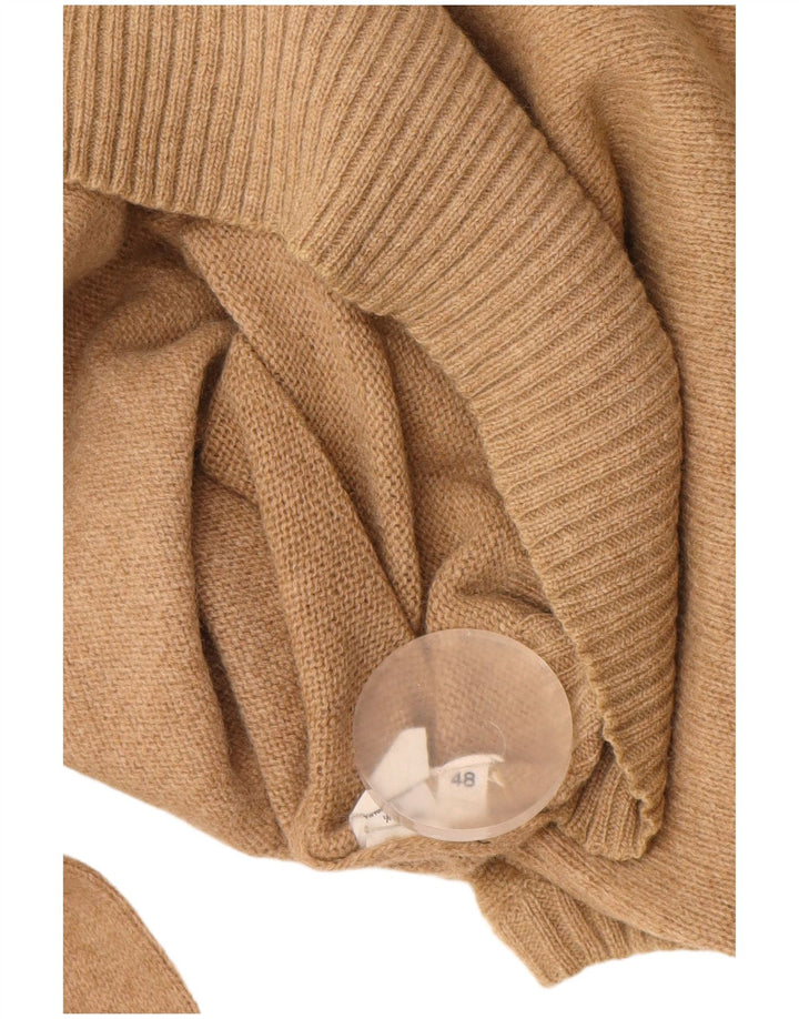 Vintage Herren Pullover mit V-Ausschnitt IT 48 Mittelbeige Wolle