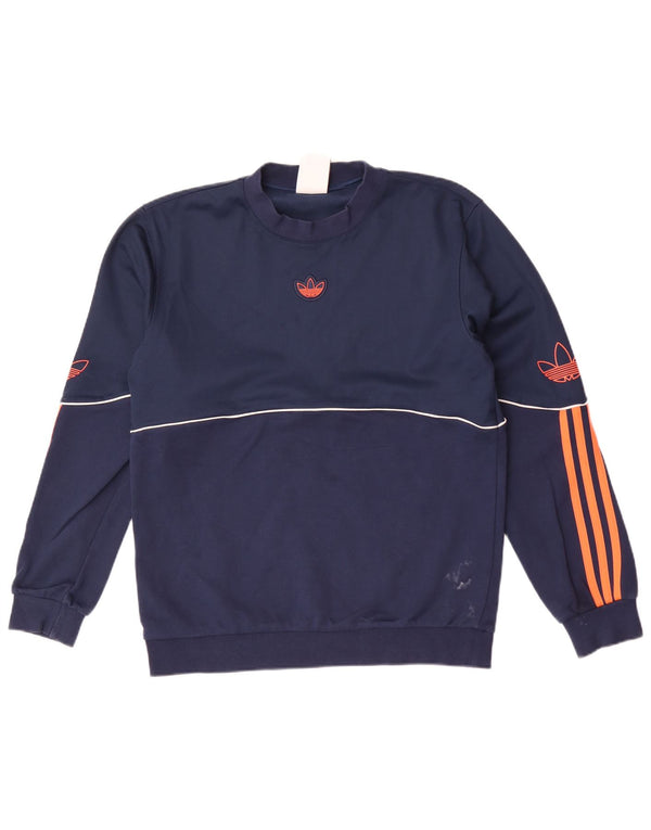 Adidas Herren-Sweatshirt mit Grafik, Größe S, marineblau, Baumwolle