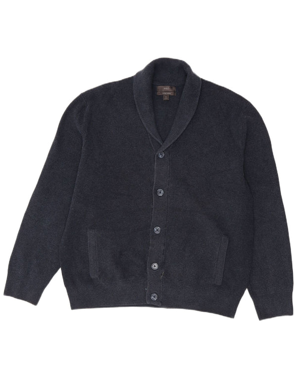 Marks & Spencer Herren Strickjacke 2XL Marineblau Polyester