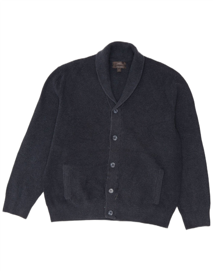 Marks & Spencer Herren Strickjacke 2XL Marineblau Polyester
