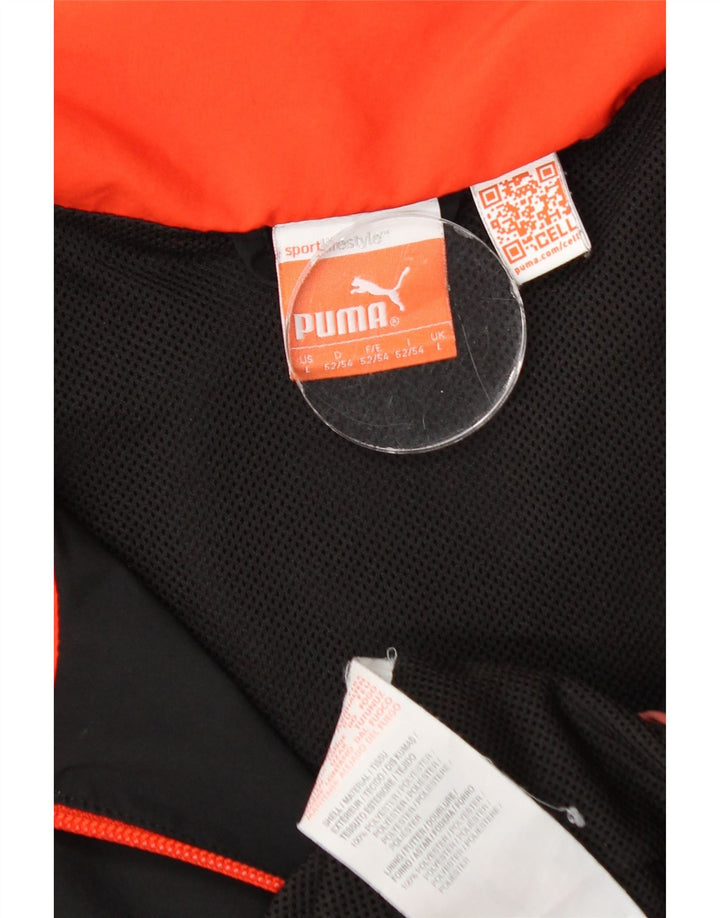 Puma Herren-Trainingsanzug-Top-Jacke, UK 40, groß, schwarzes Farbblock-Polyester