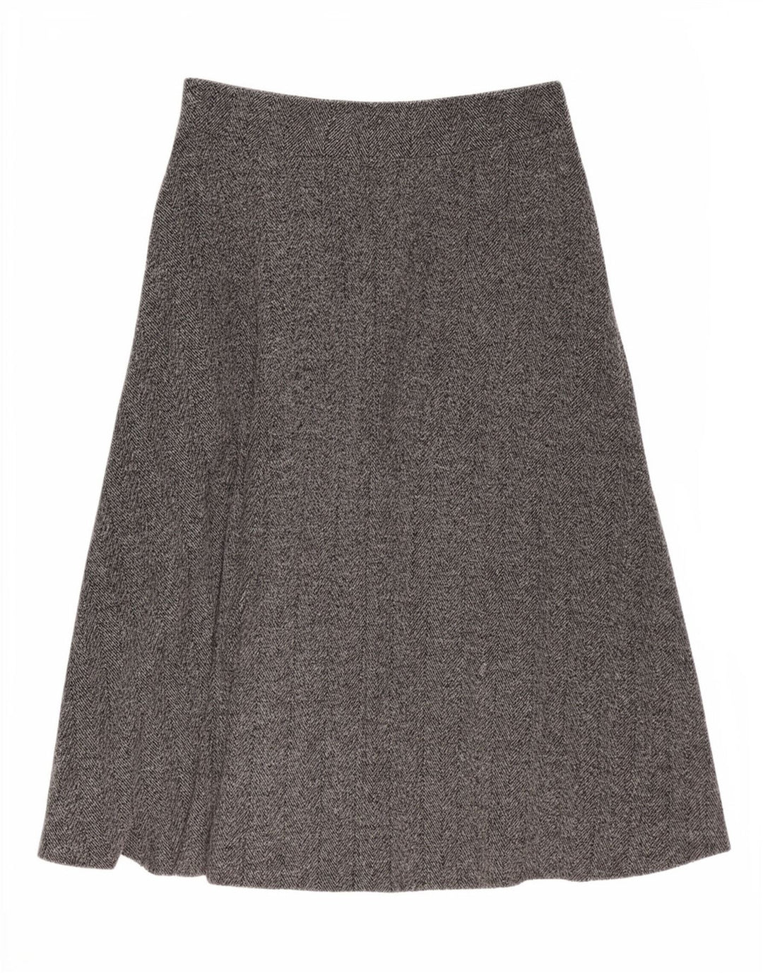 Zara Damen Midi-A-Linien-Rock, groß, W32, graues Fischgrätenmuster