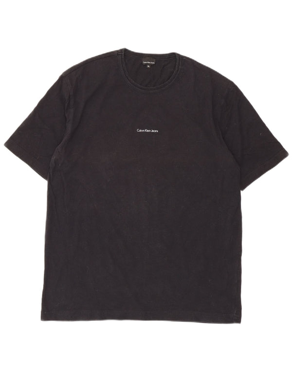 Calvin Klein Jeans Damen T-Shirt Top UK 18 XL Schwarz Baumwolle