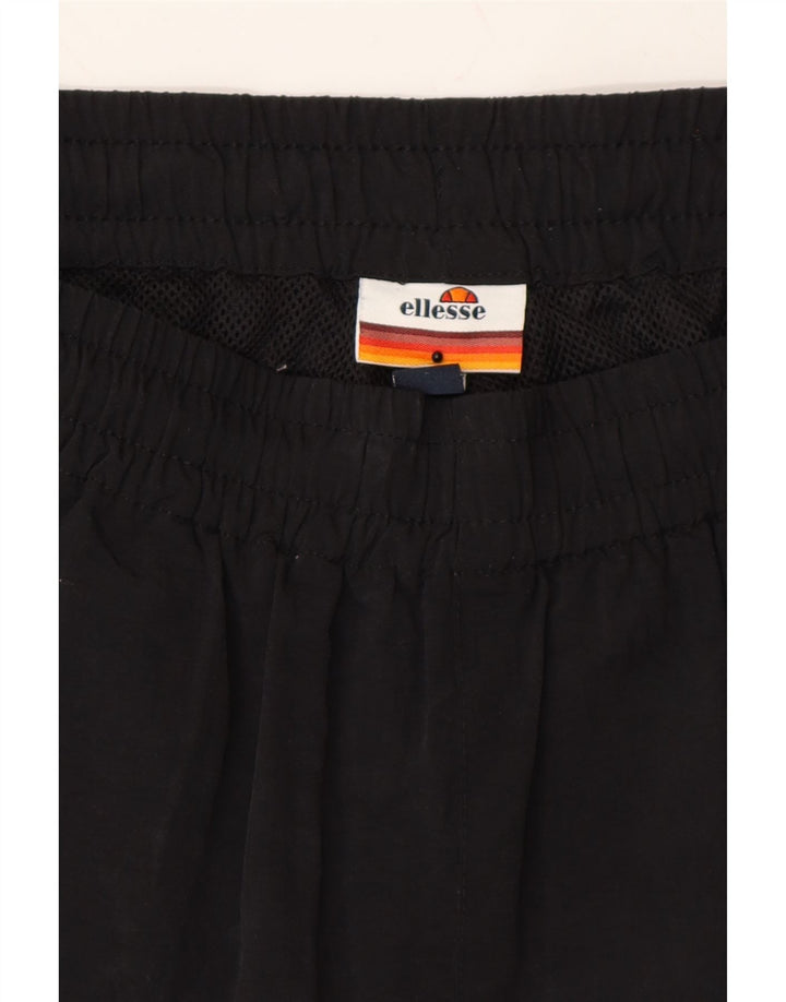 ELLESSE Mens Graphic Tracksuit Trousers Joggers Small  Black Nylon Vintage Ellesse and Second-Hand Ellesse from Messina Hembry 