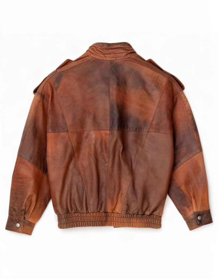 Vintage Herren Militärlederjacke UK 36 Small Brown