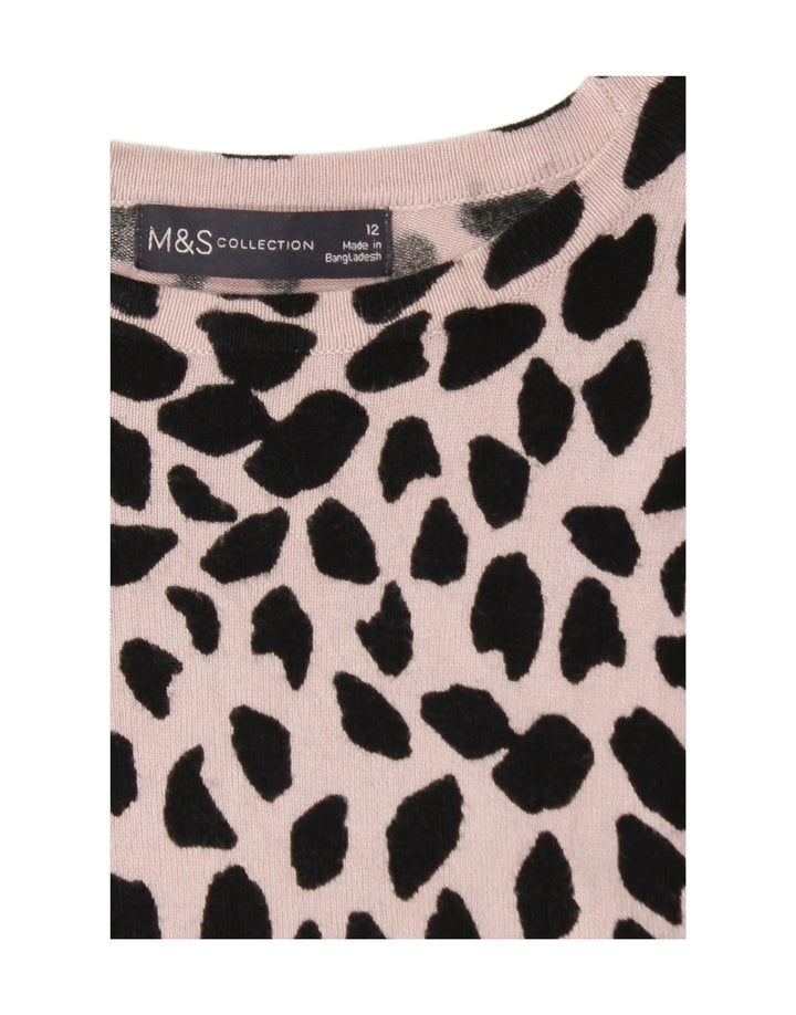 MARKS & SPENCER Womens Crew Neck Jumper Sweater UK 12 Medium Pink Vintage Marks & Spencer and Second-Hand Marks & Spencer from Messina Hembry 