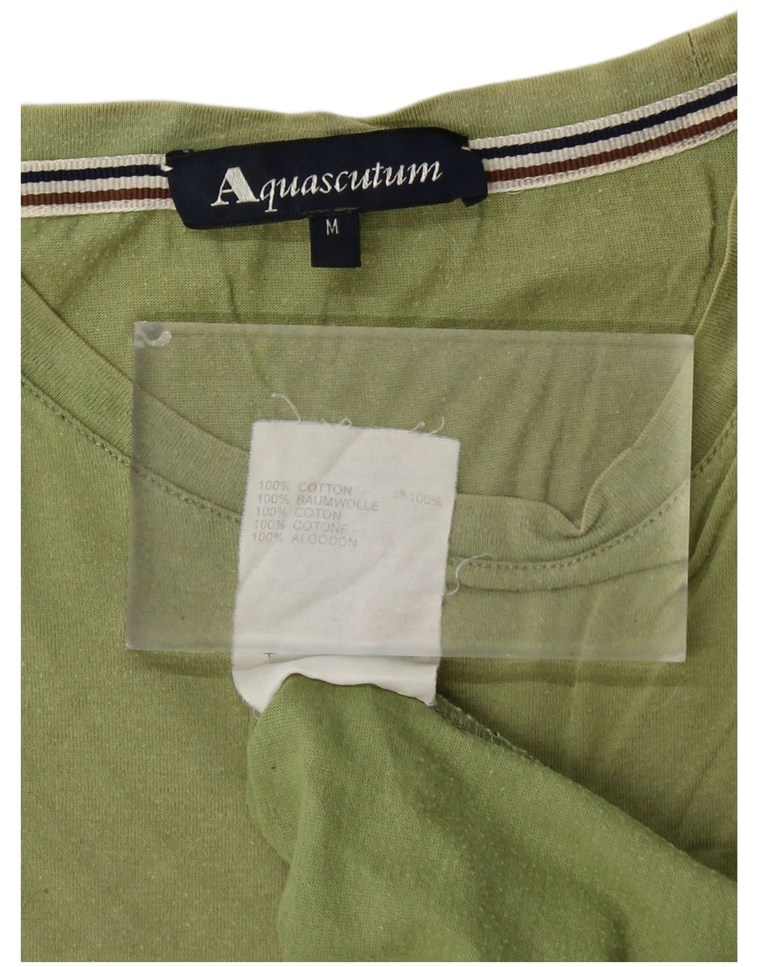 AQUASCUTUM Damen T-Shirt Top UK 14 Mittelgrüne Baumwolle