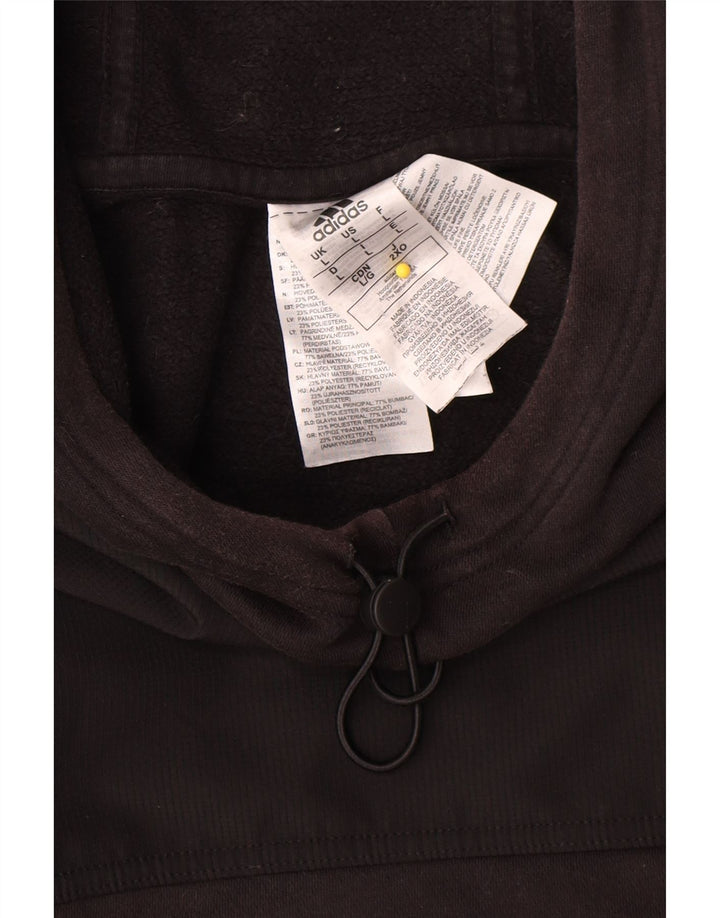 Adidas Herren Kapuzenpullover, groß, aus schwarzer Baumwolle