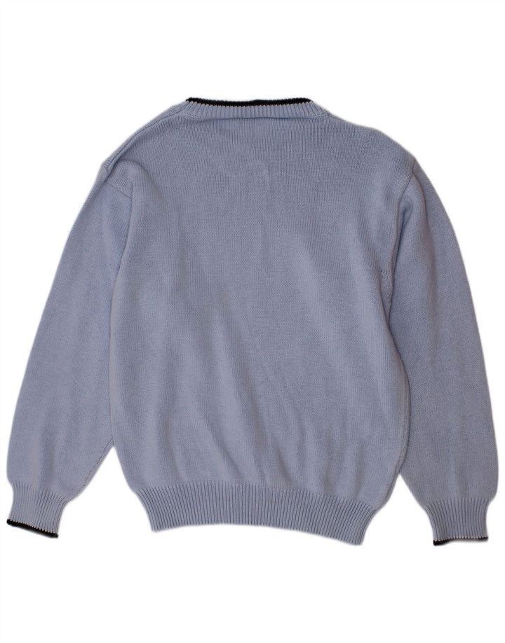 Fred Perry Jungen-Pullover mit Rundhalsausschnitt, 5–6 Jahre, blaue Baumwolle