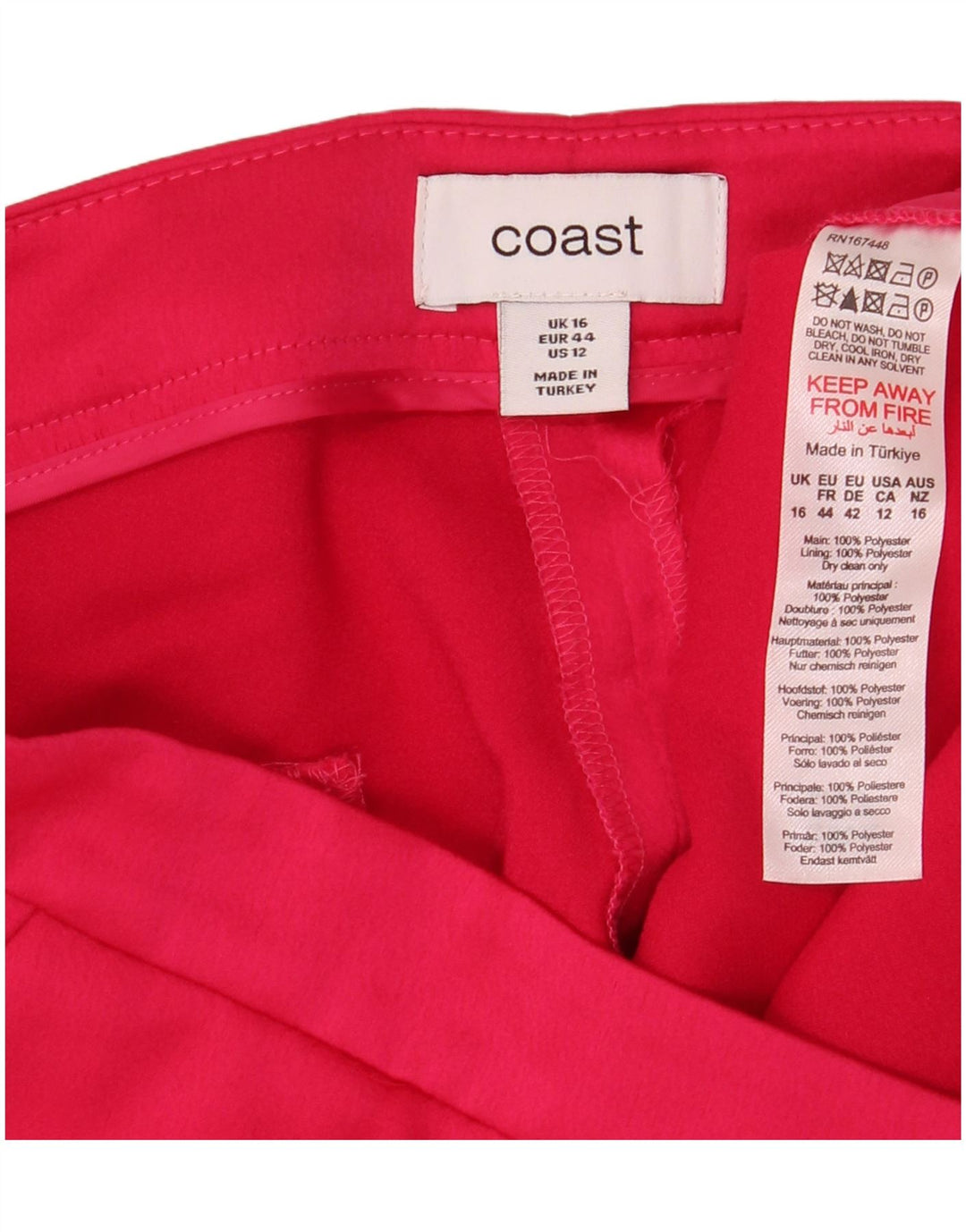 Coast Damen Bootcut Chino Hose UK 16 Large W36 L32 Rosa Polyester