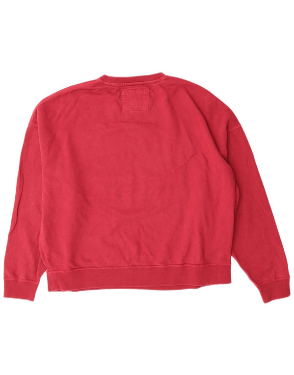 SUPERDRY Übergroßer Grafik-Sweatshirtpullover für Damen, UK 12, mittleres Burgunderrot