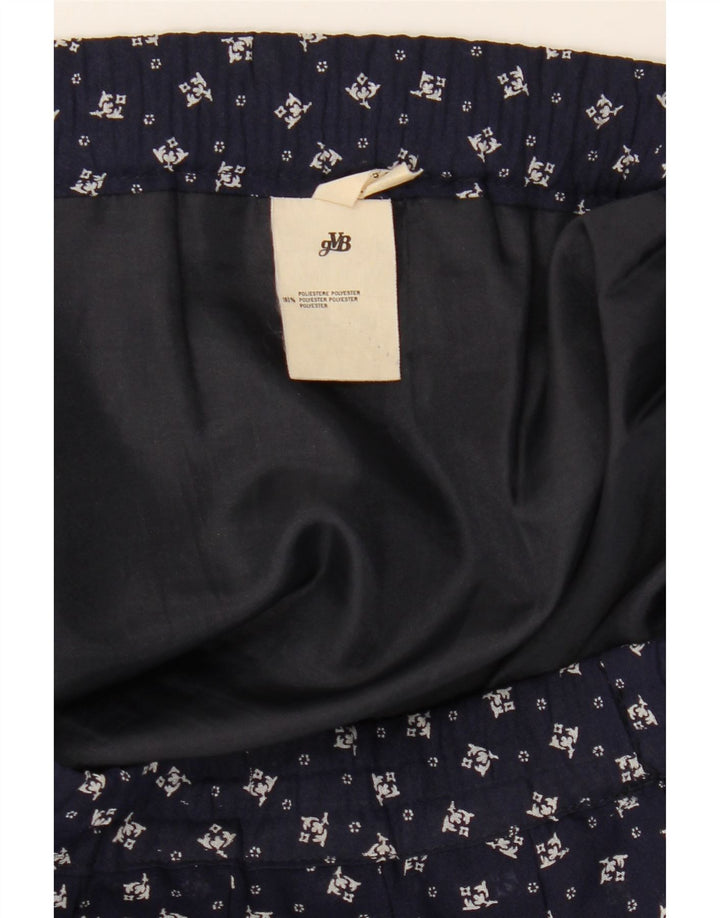 GVB Damen-A-Linien-Rock, UK 10, Größe S, W34, Marineblau, Blumenmuster, Polyester