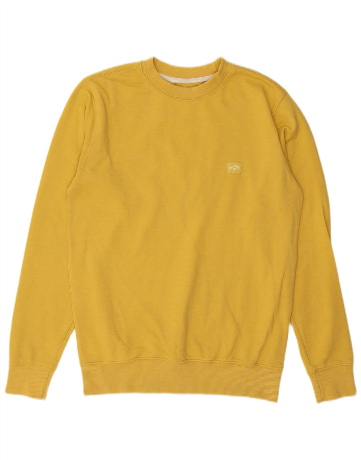 BILLABONG Mens Sweatshirt Jumper Small Yellow